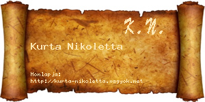Kurta Nikoletta névjegykártya